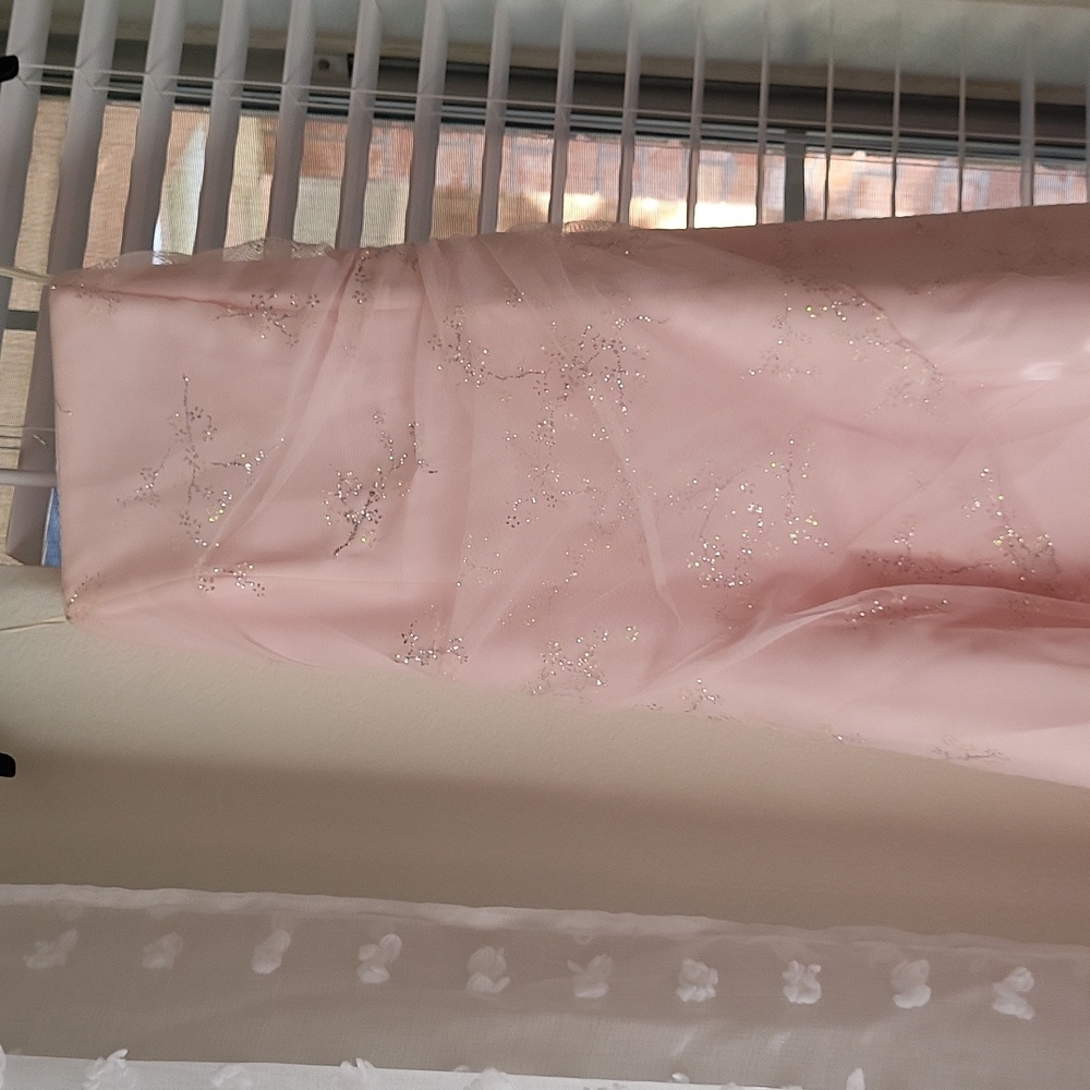 Pink and sparkling lace dress size 7/8 "jump" evening gown.